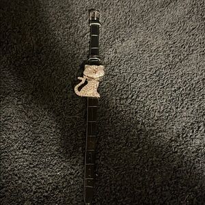 Vintage rhinestone cat watch
